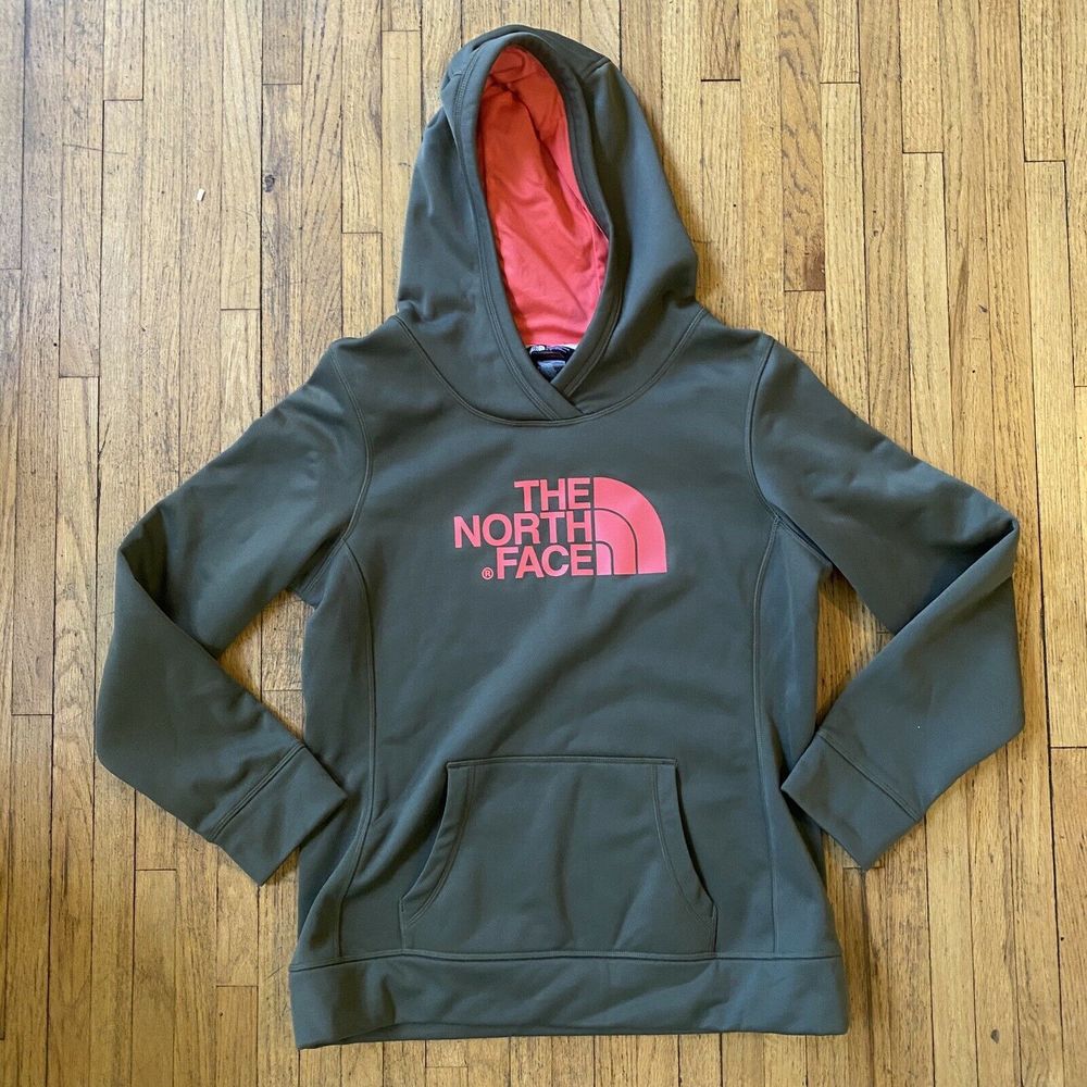 The North Face Hoodie Green Pink Graphic